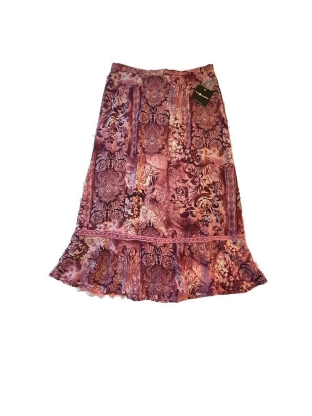 Sag Harbor Floral Print Midi Skirt Size 14